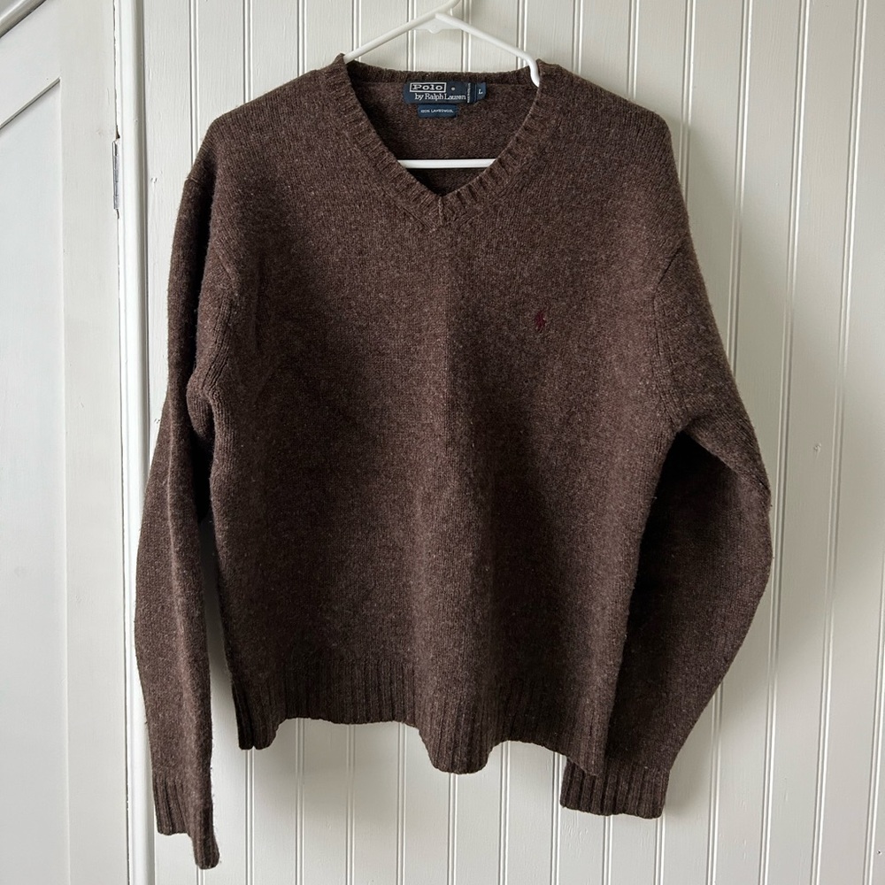 Polo by Ralph Lauren 100% lambswool Brown sweater- large